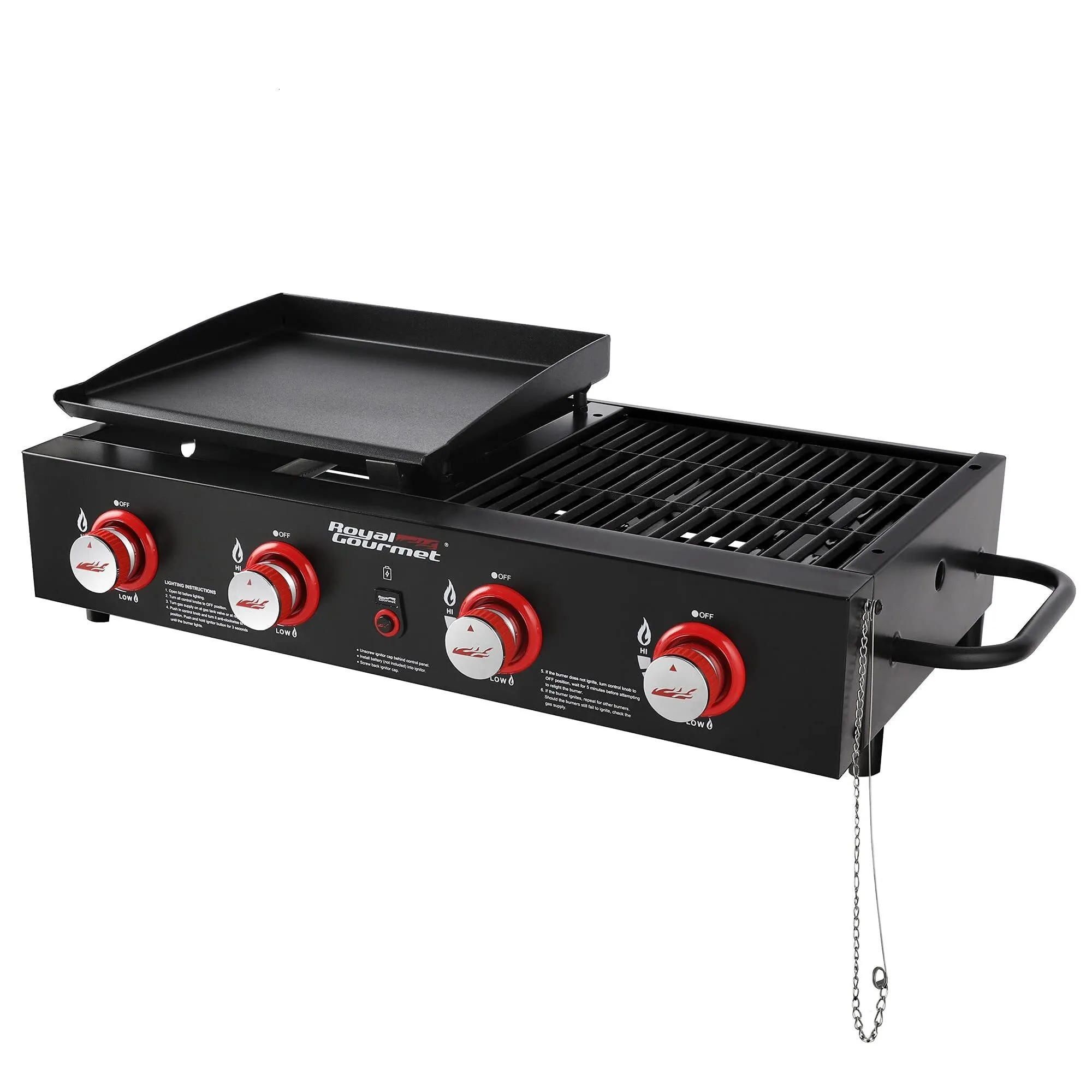 DHgate.com:Royal Gourmet 4-Burner Portable Propane Gas Grill \u0026 Griddle Combo,  2-in-1 BBQ Cooking:Home \u0026 Garden