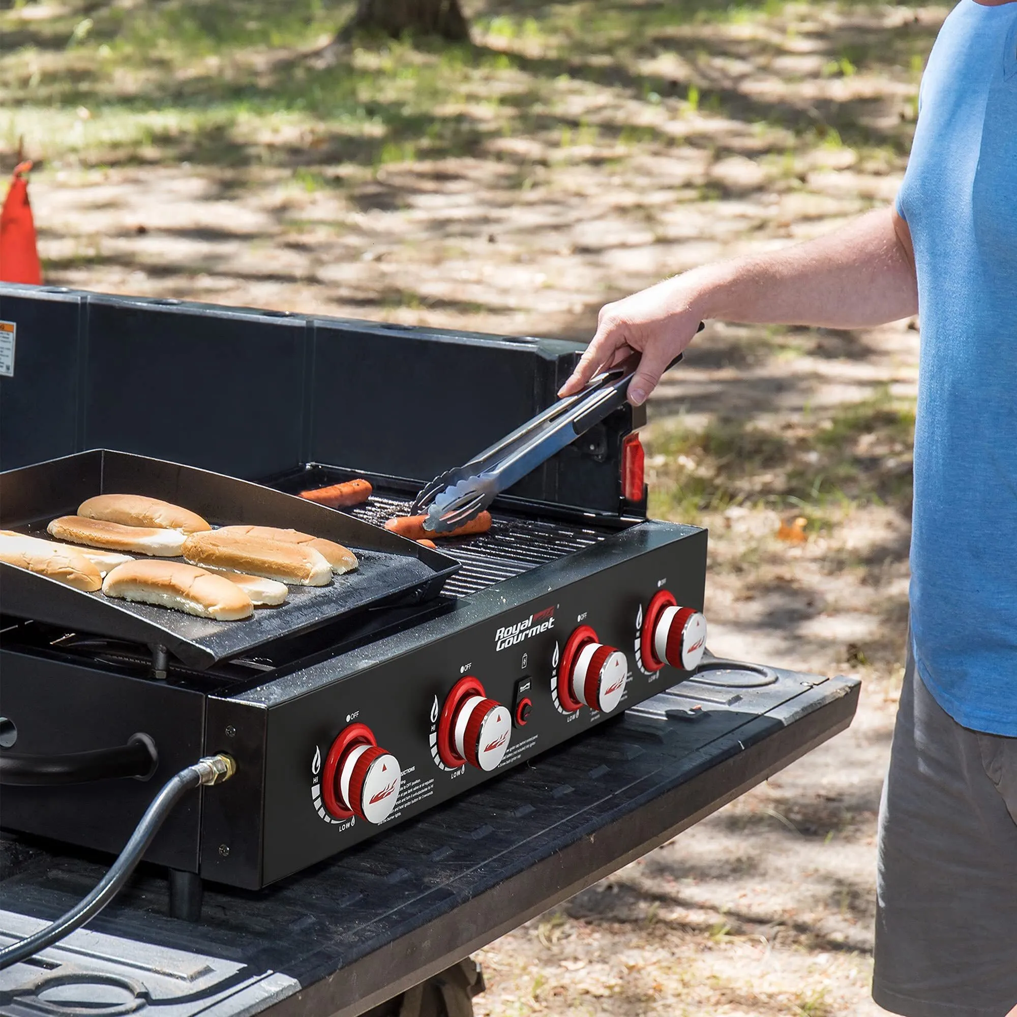 DHgate.com:Royal Gourmet 4-Burner Portable Propane Gas Grill \u0026 Griddle Combo,  2-in-1 BBQ Cooking:Home \u0026 Garden