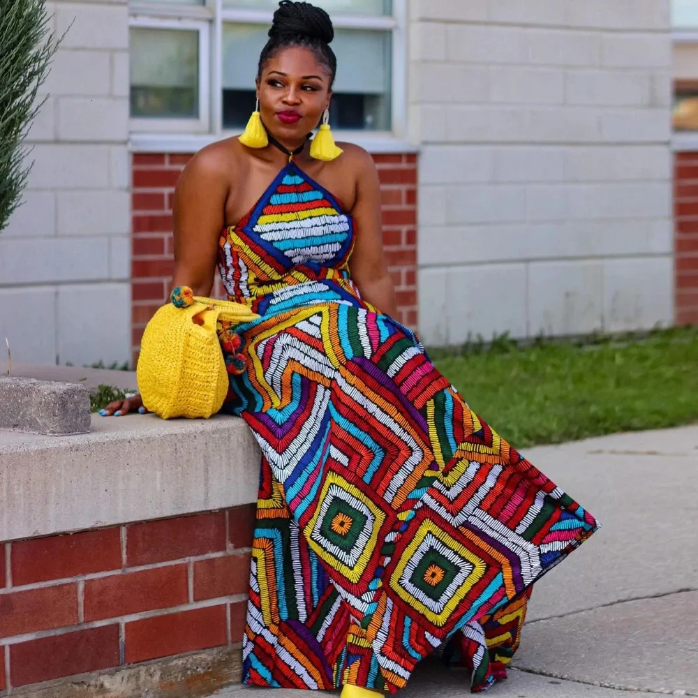 African Dashiki Maxi Dress For Women Elegant Spaghetti Strap Traditional Summer Dress Fairy Long Africa Clothing 240620 From Hui01 20.74 DHgate.Com
