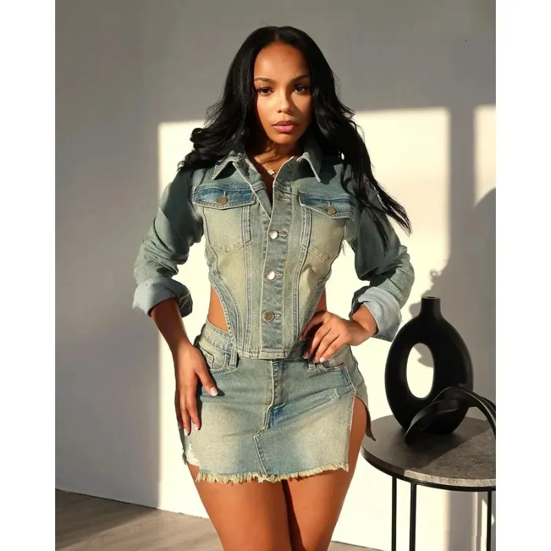 Denim dress outfit winter sale