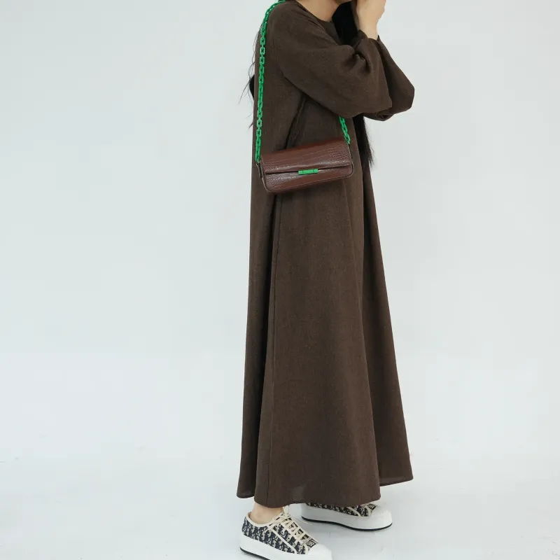 Ethnic Cotton Linen Abaya Dress for Women Dubai Style Gray Black Polyester  Broadcloth Loose Fit from Dhgate Ethnic Clothing - price 53.05