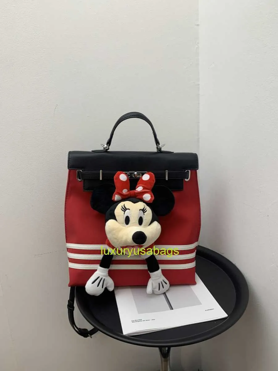 2024Cute Cartoon Cow Print Genuine Leather Tote Bag with