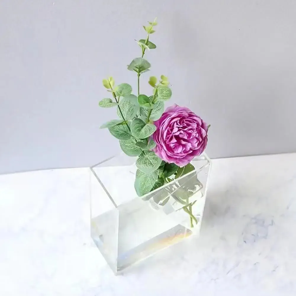 Clear Acrylic Flower Vase for Home Décor | Modern Shatterproof ...