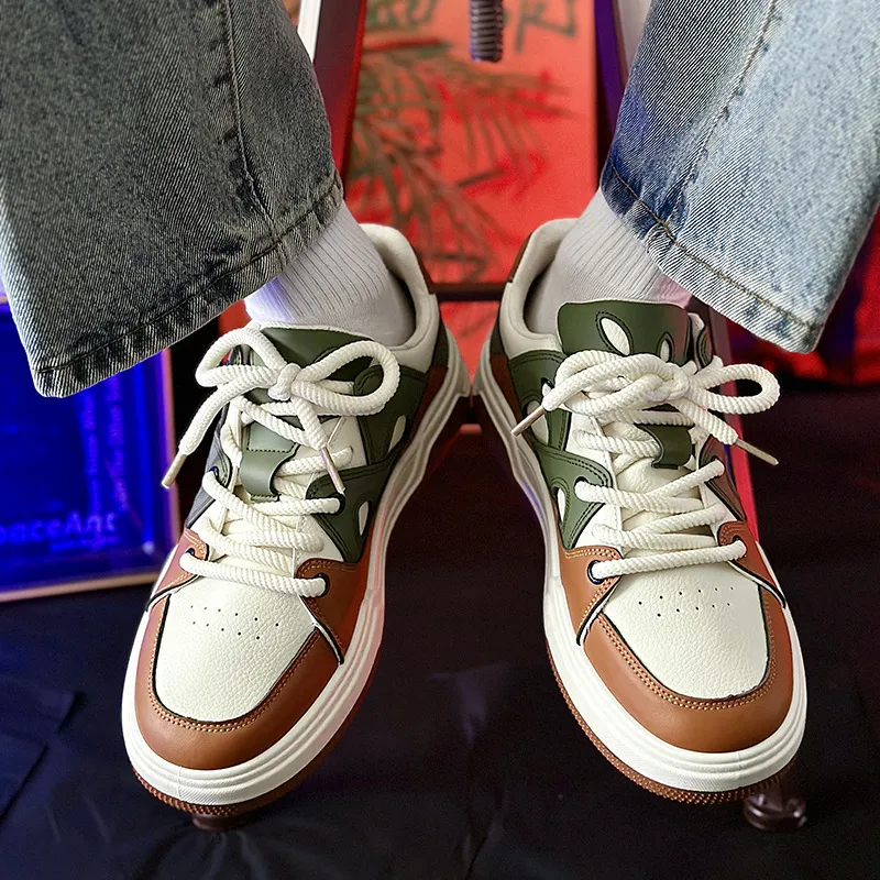 Men s Breathable 2024 Skateboarding Shoes Thick Bottom Sneakers for Spring and Summer