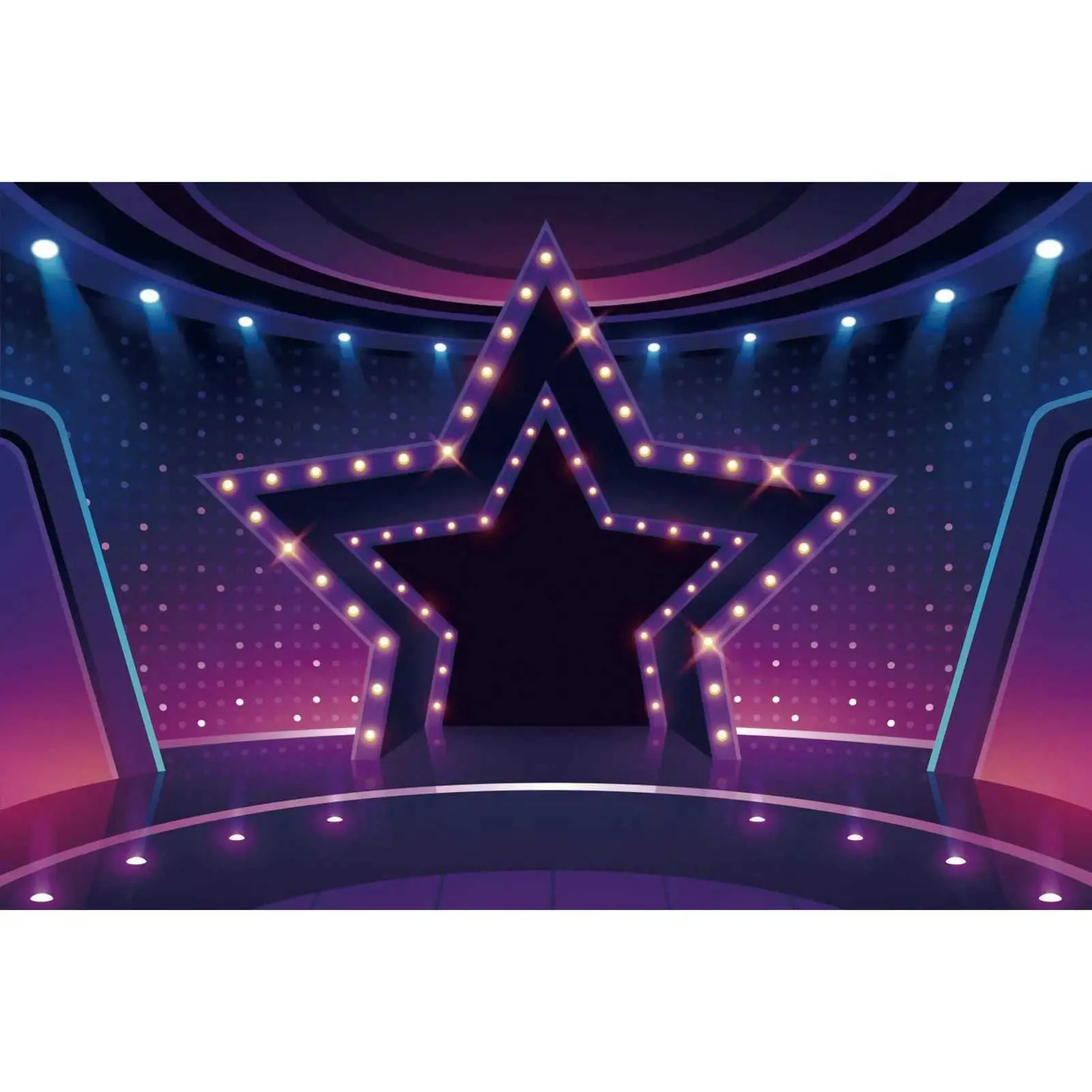 Background Material Backdrop Neon 3D Sign Dance Party Stage Customized  Happy Birthday Banner Background Kid Star Footlights Wall Photo Booth De  $10.3 | DHgate, image size:1601x1601