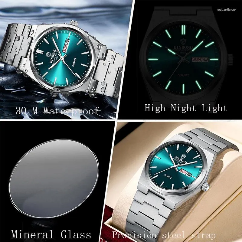 BINBOND Luxury Mens Quartz Watch With Waterproof Date, Week BINBOND Luxury Mens Quartz Watch With Waterproof Date, Week