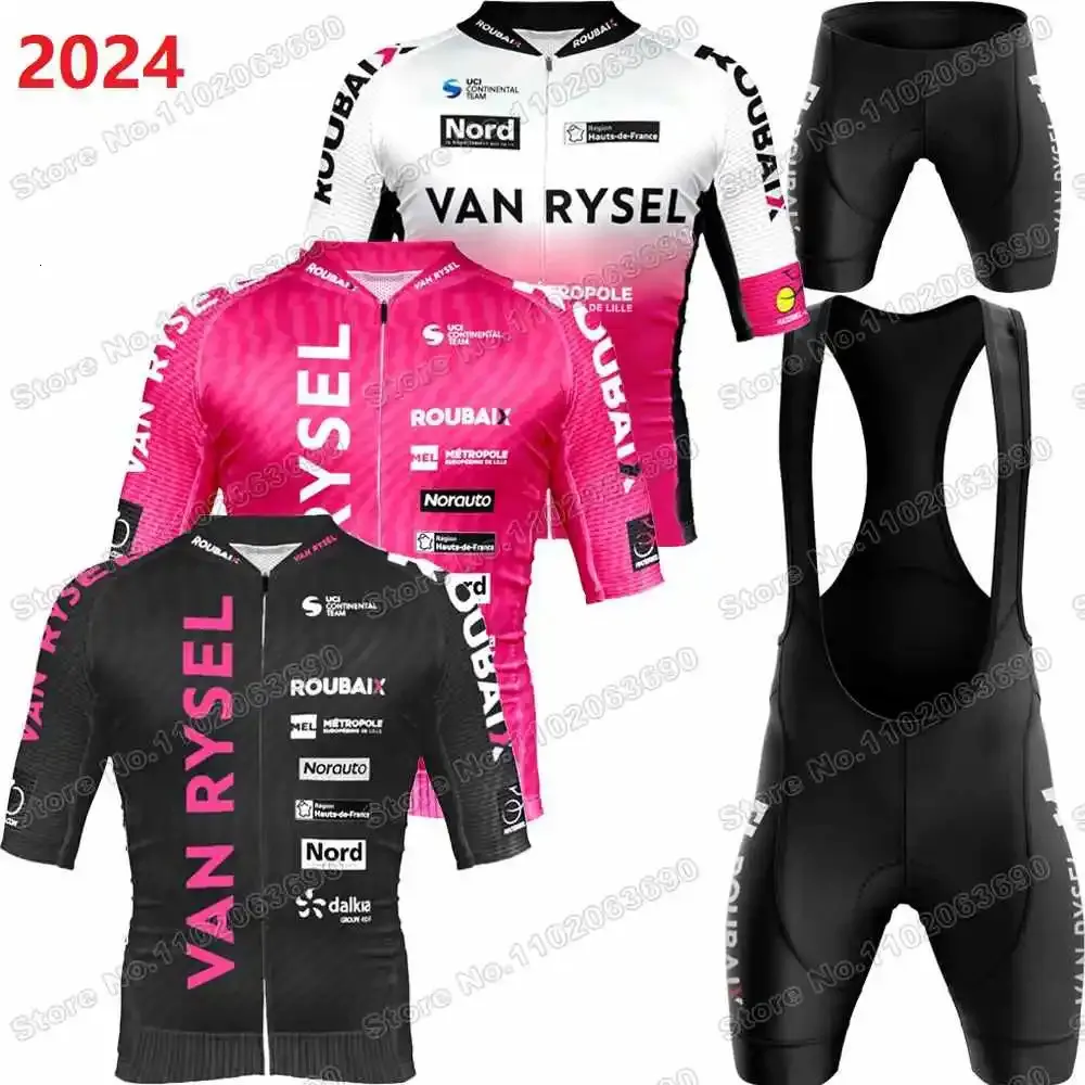 Men's Van Rysel Roubaix France Team Short Sleeve Cycling Jersey