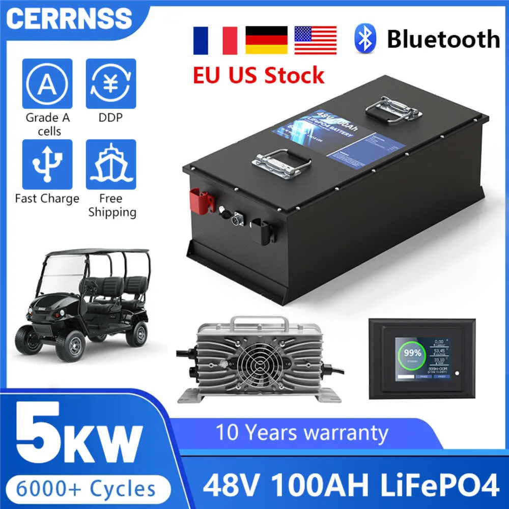 48V 100Ah LiFePO4 Golf Cart Battery Built In Smart 200A BMS 6000 ...