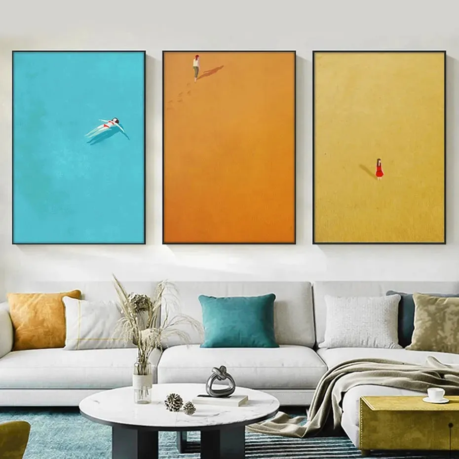 Minimalist Minimalistic Colorful Canvas Posters For Modern Living 
