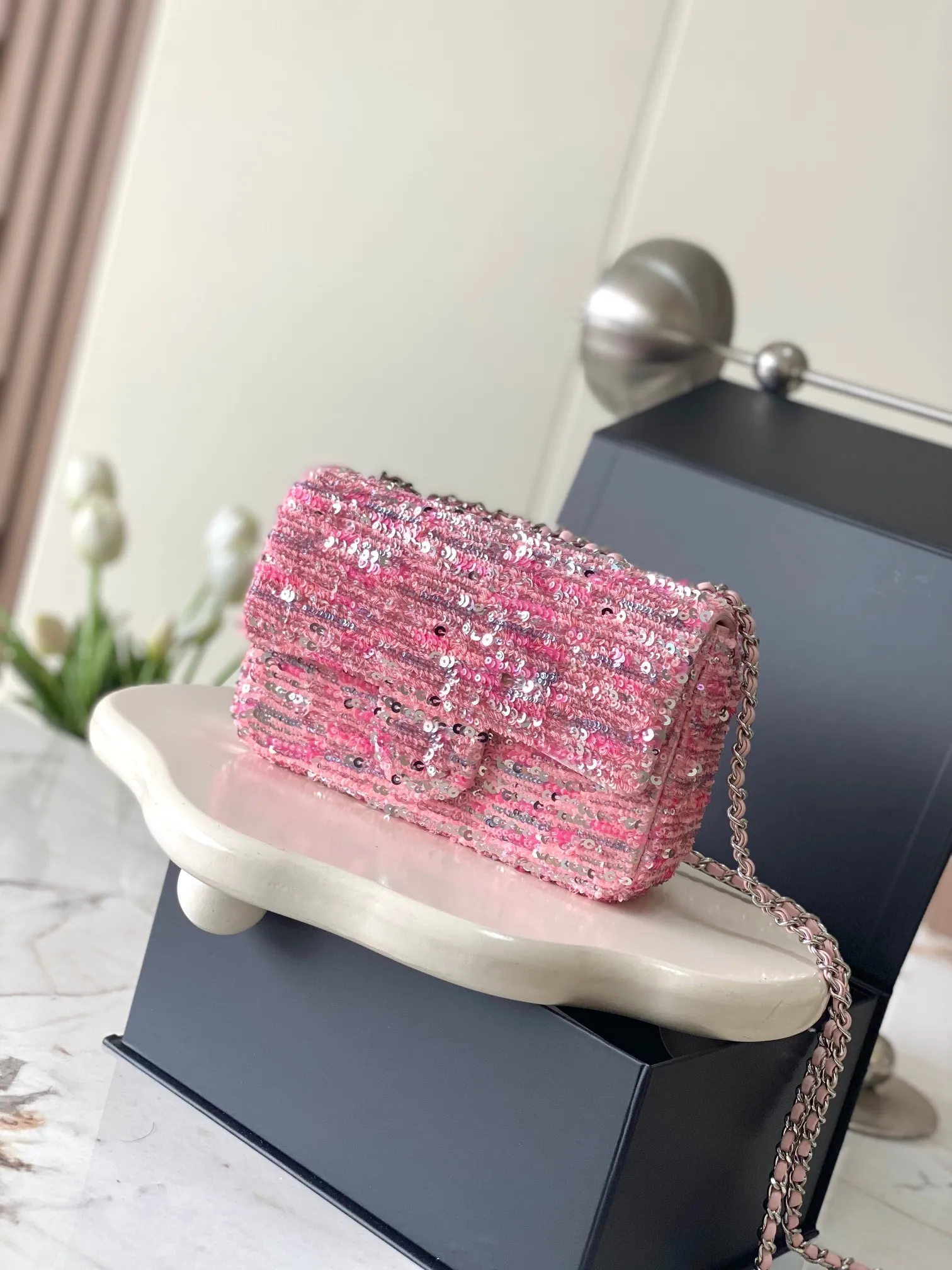 10A 1 1 Designer Sequin Shoulder Bag 20cm Sequins Art Crossbody Party Dinner Bag with Box 2024
