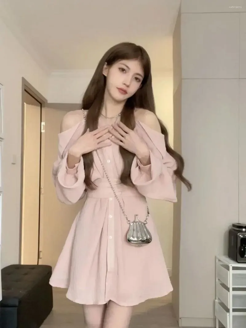 Women's Elegant Wind-Hanging Neck Casual Dress - Korean Fairy Holiday Clothing