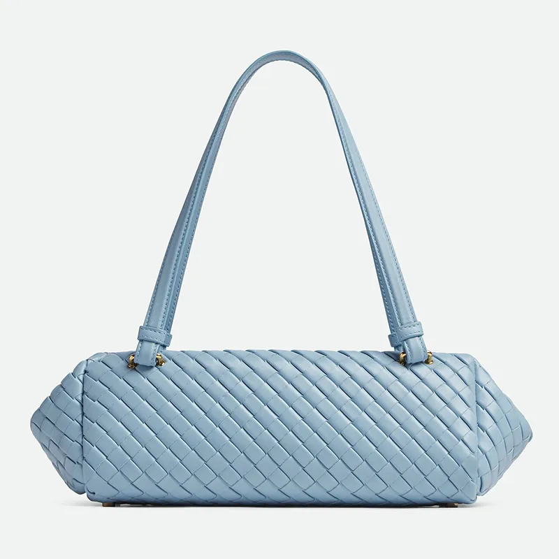 Weave Tote Bags Designer Women Bag Small Horizontal Intreciato Woven Lined Leather Shoulder Bag Zipper Handbag Purse Slim Foldable Design Underarm