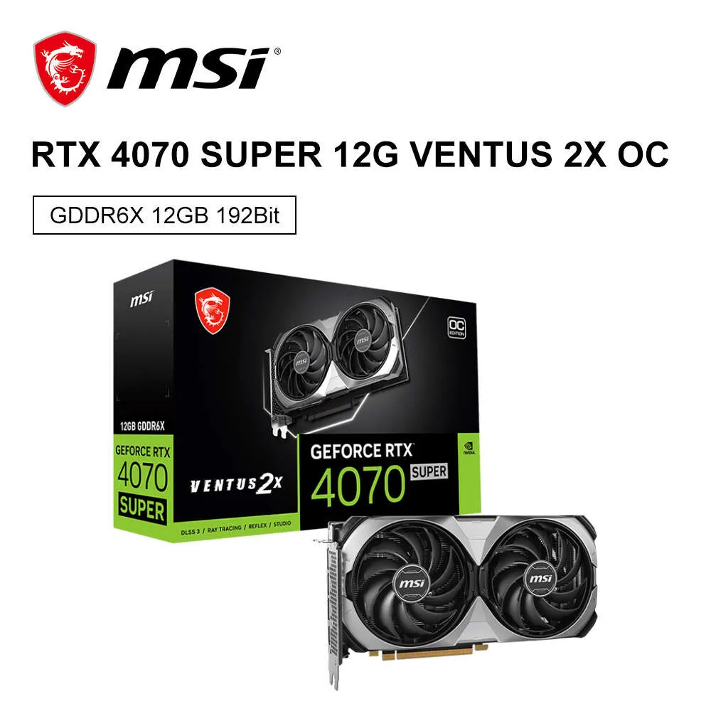 MSI RTX4070 SUPER 12G VENTUS Graphic Card with 2X OC GDDR6X, 4NM 