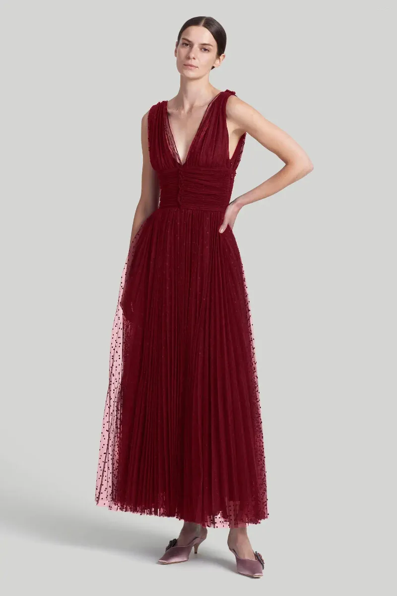 mid calf formal dresses Shoulder Rhinestone Bow Formal Dress Sample Sale main image 1