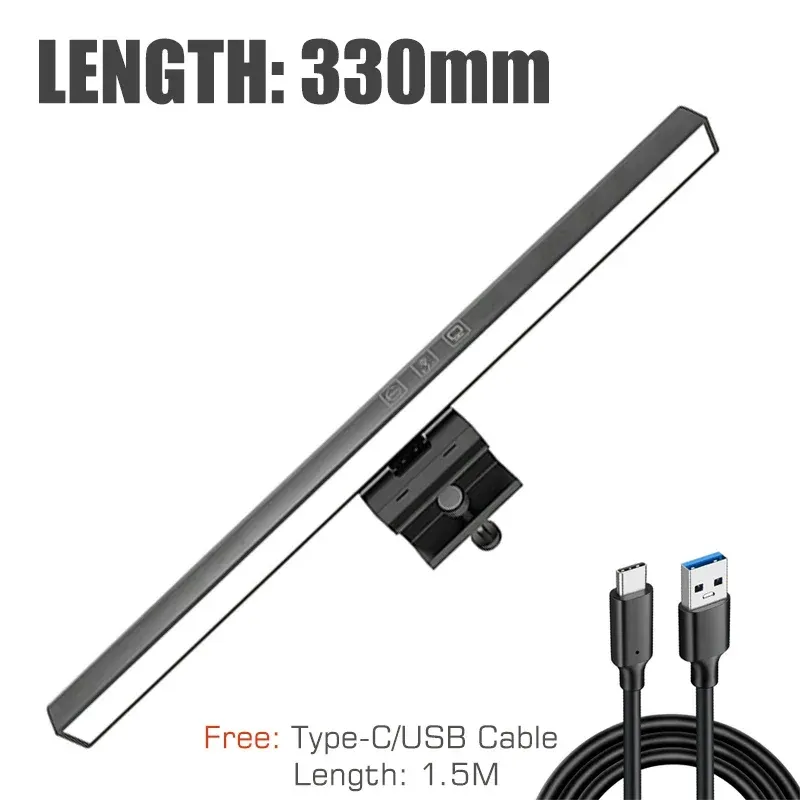Table Lamps Eye-Care Desk Lamp 50cm LED Computer PC Monitor Screen Light Bar Stepless Dimming Reading USB Powered Hanging