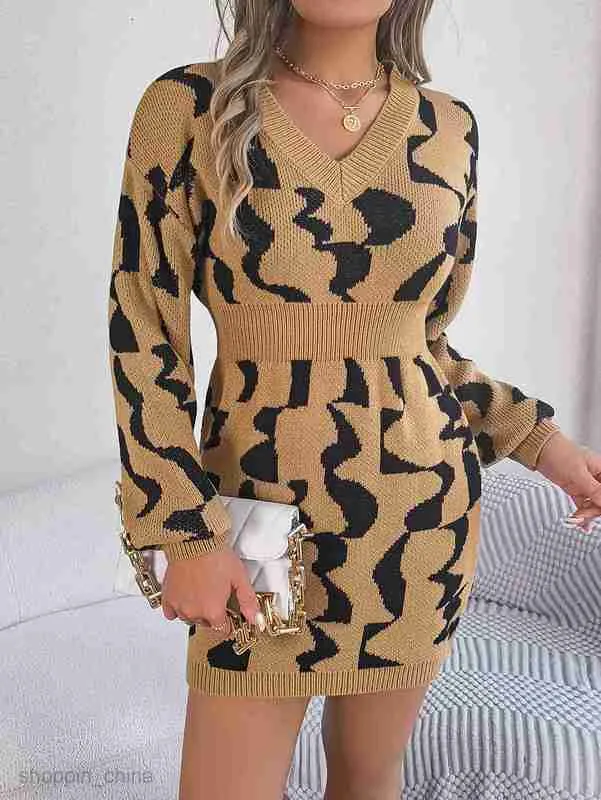 Women Casual Acrylic V-Neck Long Sleeve Empire Waist Mini Dress for Autumn  from Dhgate Basic & Casual Dresses - price 43.4