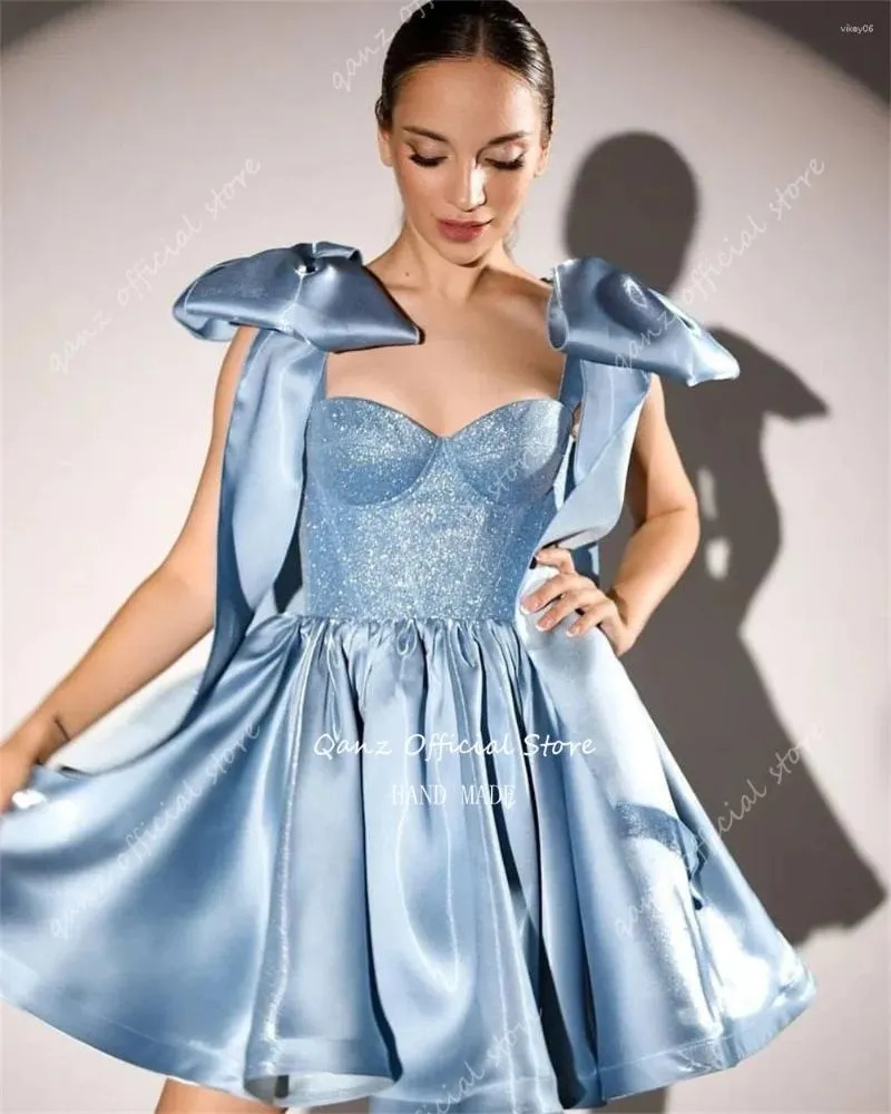 Bohemian A-Line Party Dress with Bow Straps, Knee-Length Satin Prom Dress  with Corset Back for Homecoming from Dhgate Urban Sexy Dresses - price  123.19