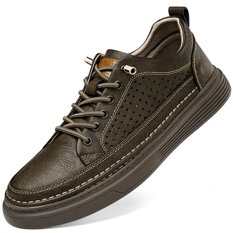 Men Leather Casual Flat Shoes Classic Fashion Spring Summer 