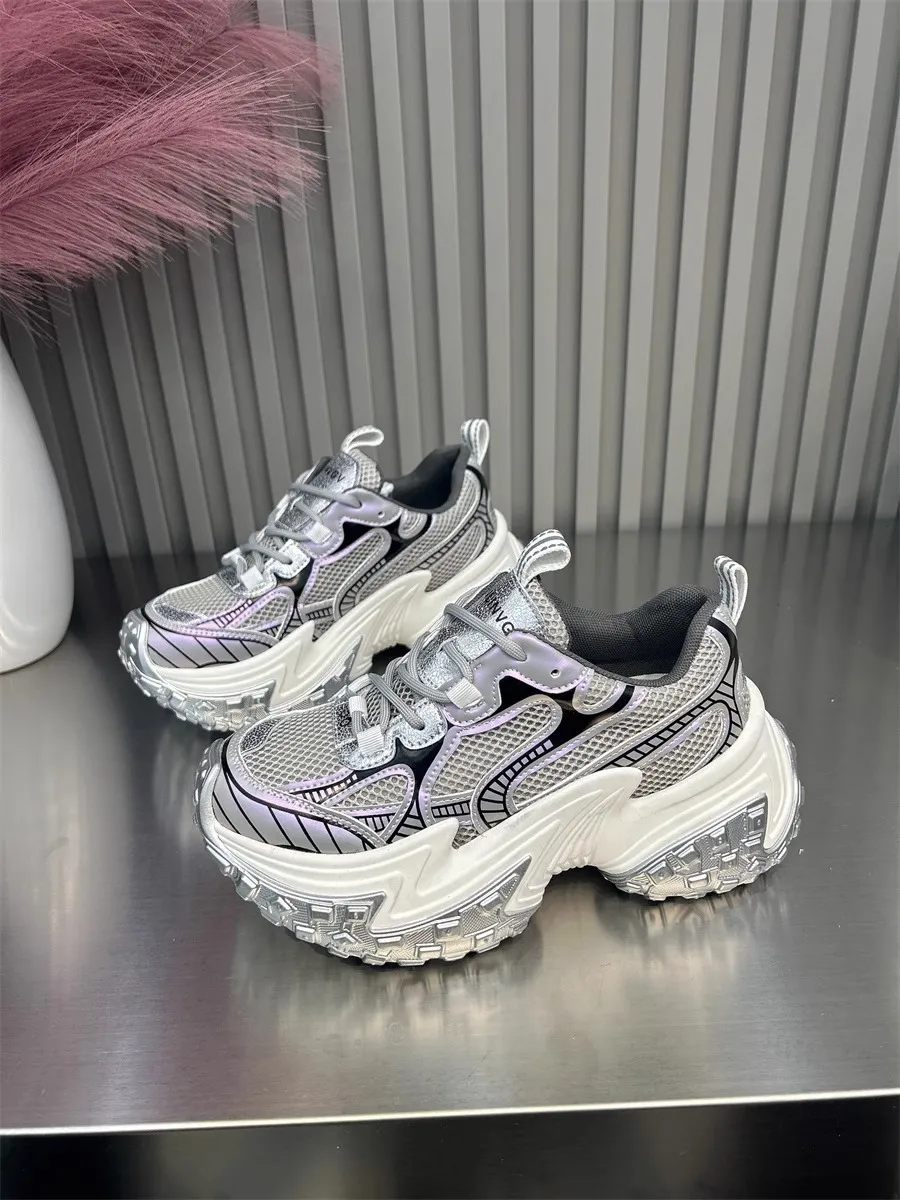 Breathable Mesh Thick Bottom Sneakers Trendy Casual Shoes for Women