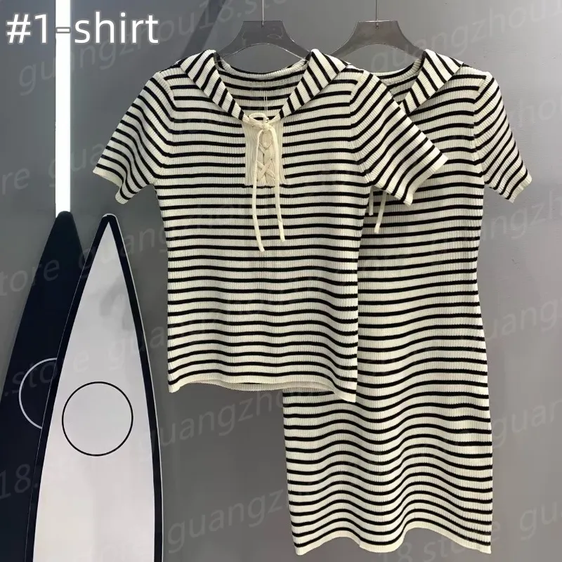 Double Stripe Sailor Collar Blouse & Shorts Set