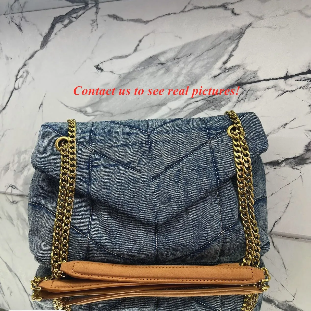 Luxury Denim Crossbody Bag Designer Inspired Shoulder Bag, High
