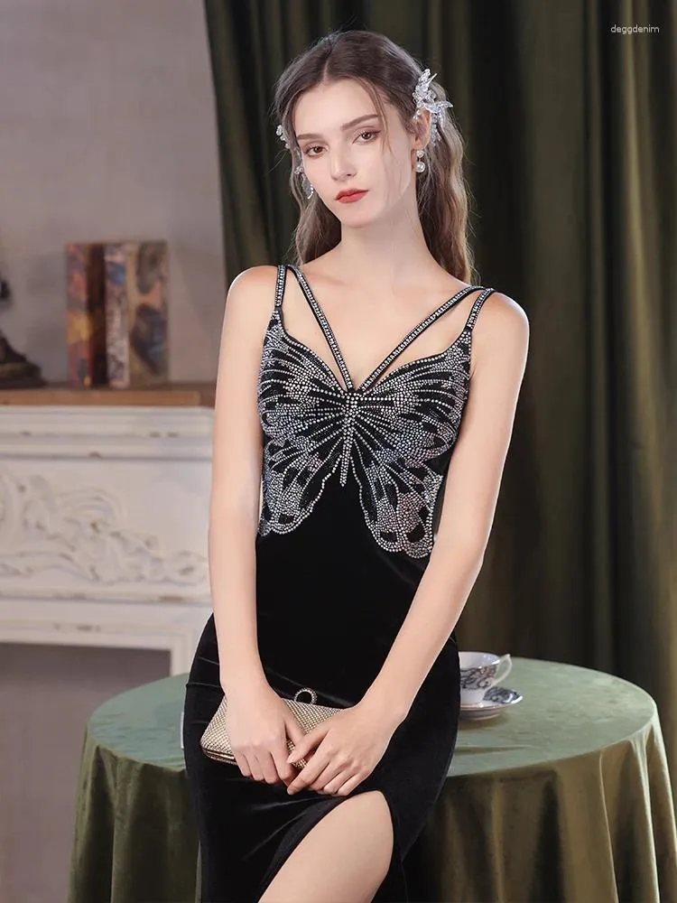 black slip prom dress Simple Black Velvet Vampy Lace Slip Dress Prom Dresses Birthday Outfit