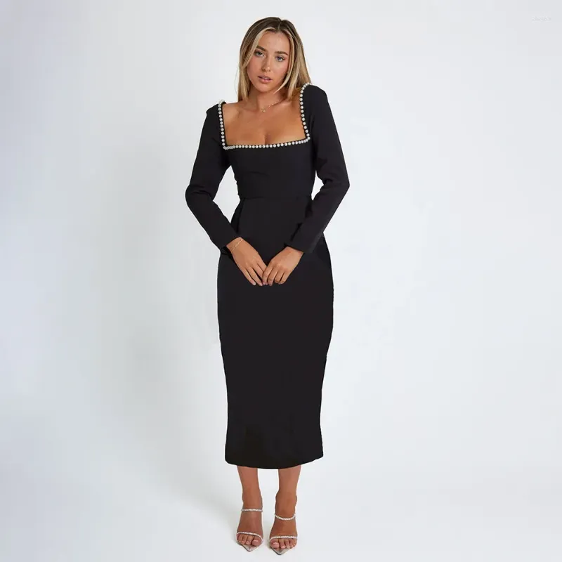 Midi Cocktail Dress Floor-Length Jersey Spandex Square Neckline Flutter  Sleeves for Women from Dhgate Urban Sexy Dresses - price 140.87