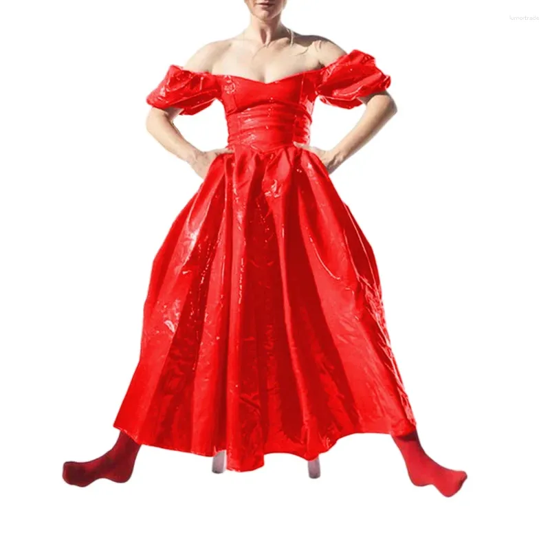 PVC Evening Dress Women Slim Fit Floor-Length Glossy Faux Leather Cocktail  Party Dress from Dhgate Basic & Casual Dresses - price 130.85