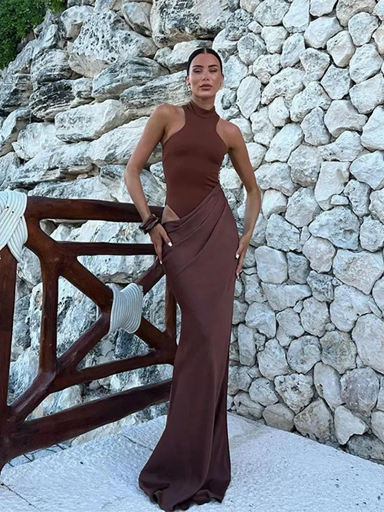 Sexy Solid Color Hollow Out O Neck Dresses Sexy Solid Color Hollow Out O Neck Dresses