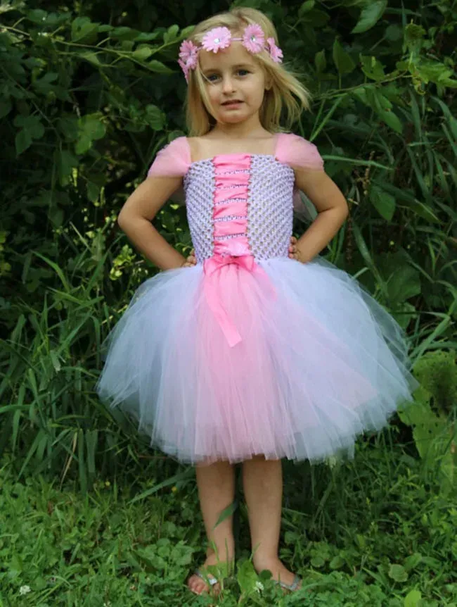 Green Ballet Tutu Dress for Kids with Crochet Flower and Ribbon Bow Headband,  Two-Layer Tulle Skirt from Dhgate Girls Dresses - price 15.55