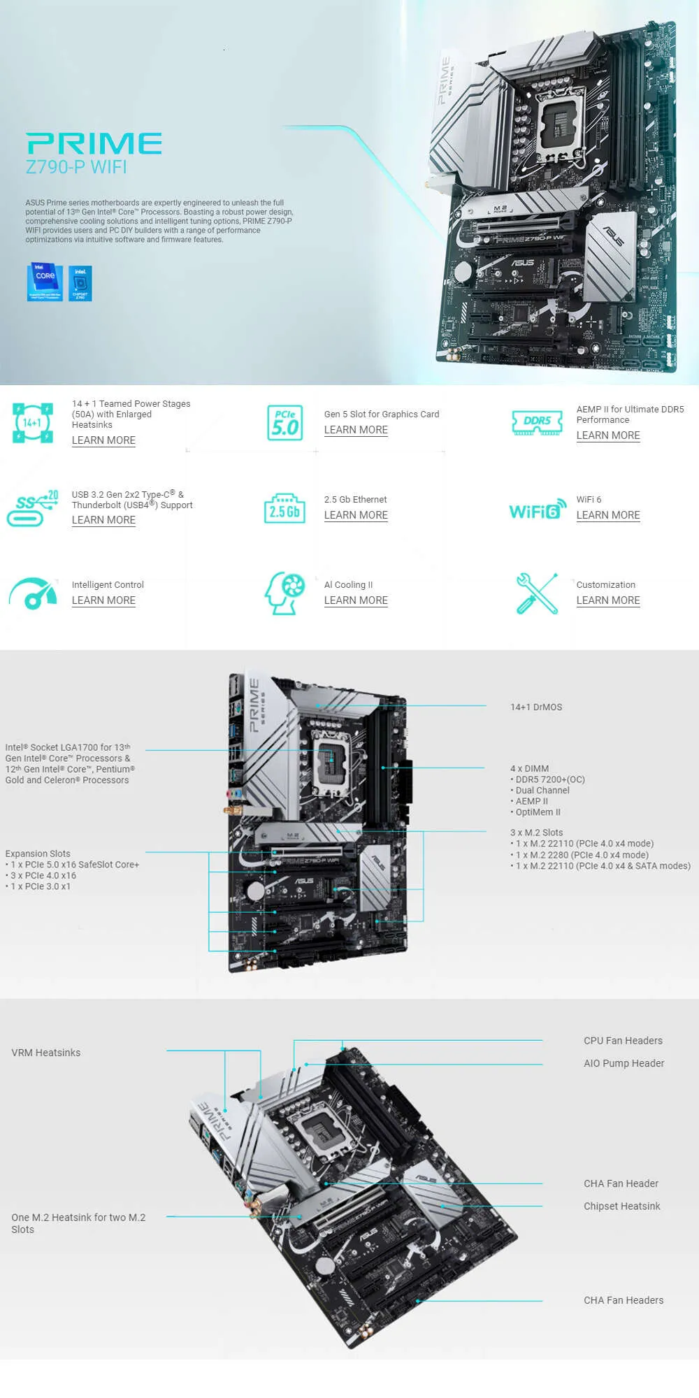 Asus PRIME Z790-P WIFI LGA 1700 Motherboard Kit with Intel Core i9