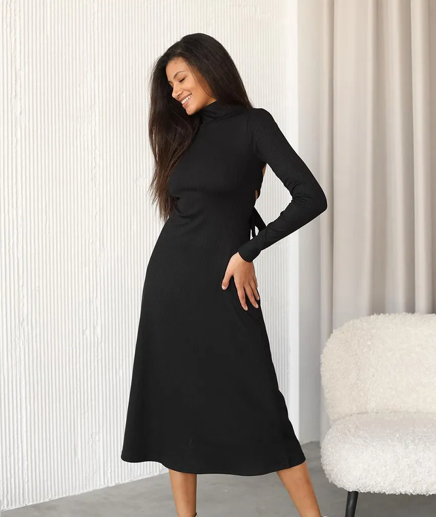 autumn and winter waist dress long sleeve turtle neck sheath knee-length cotton  spandex from Dhgate Basic & Casual Dresses - price 43.56