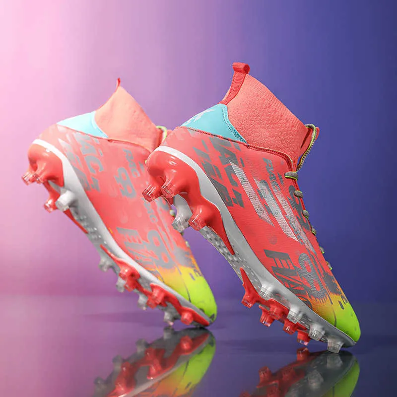 Youth Soft Spike Soccer Shoes Lace-Up Elastic Band  display picture 1