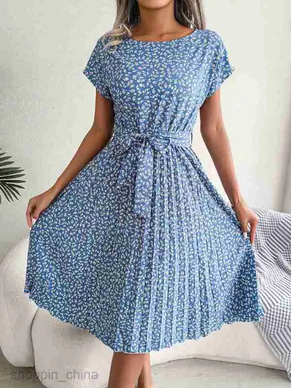Women's Casual Dresses Fashion Dress Style Spring and Summer New Casual Short Sleeve Floral Large Hem Pleated Skirt Women's WearColor: Earthy Women's Casual Dresses Fashion Dress Style Spring and Summer New Casual Short Sleeve Floral Large Hem Pleated Skirt Women's WearColor: Earthy