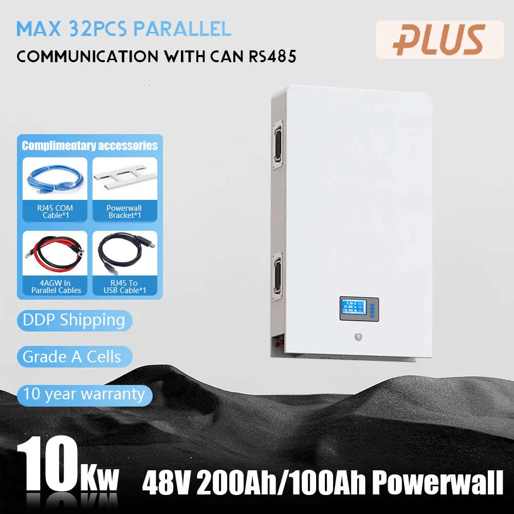LiFePO4 48V 200Ah Powerwall Battery 10kW 6000+ Cycles 16S 200A BMS CAN ...