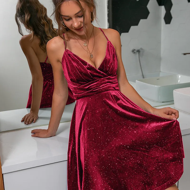 red and gold velvet dress Red Velvet 3 piece set – Valeniko Couture main image 1