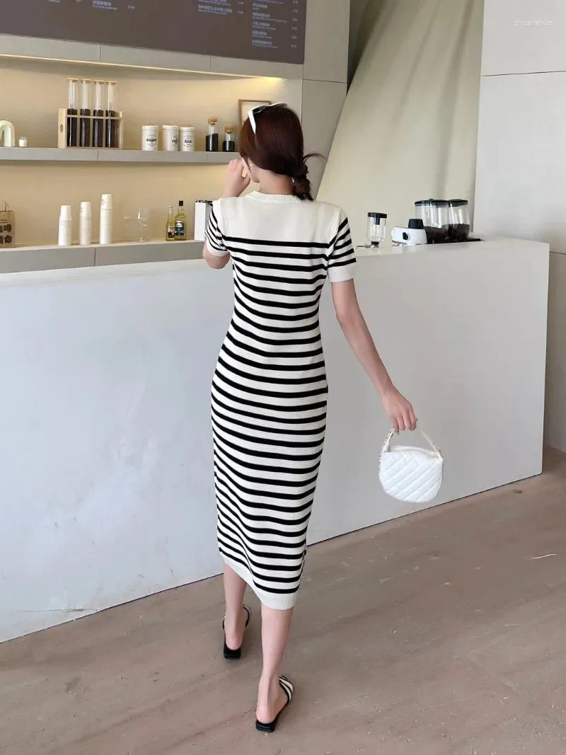 Fashion Striped O-Neck Short Sleeve Bodycon Dress Fashion Striped O-Neck Short Sleeve Bodycon Dress