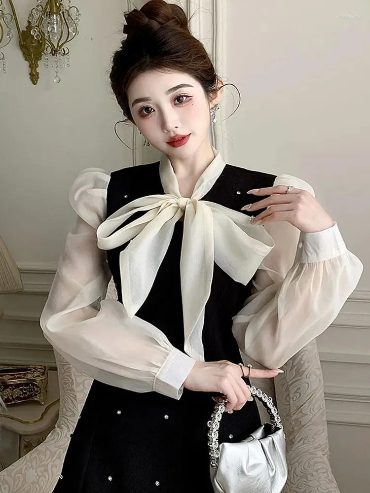 chiffon bow tie dress