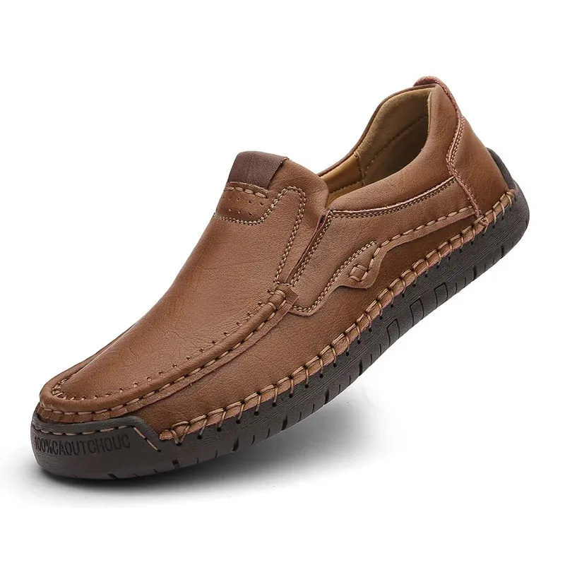 Mens Casual Leather Slip-On Shoes Handmade Moccasins Loafers  display picture 3