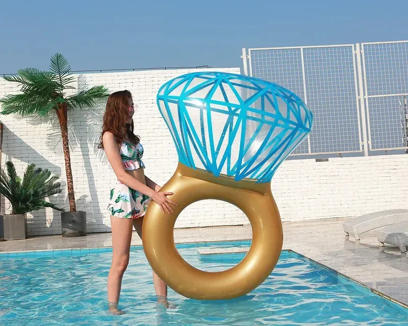 Giant Diamond Ring Inflatable Pool Toy for Summer, Outdoor, Beach ...