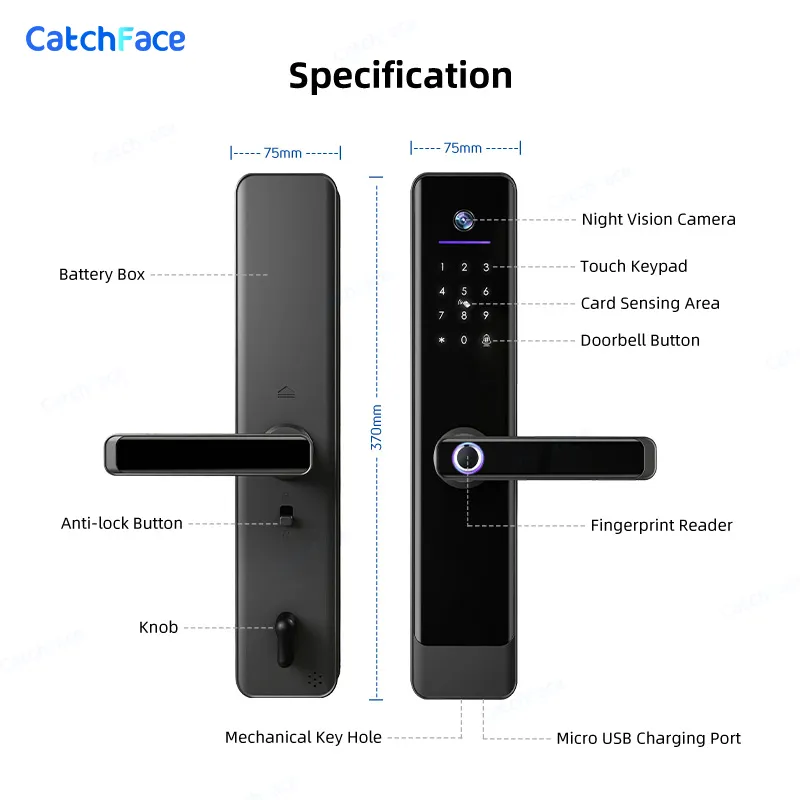 TUYA Video Intercom Lock WiFi Smart Fingerprint... From Ddmyday, $288.5 ...