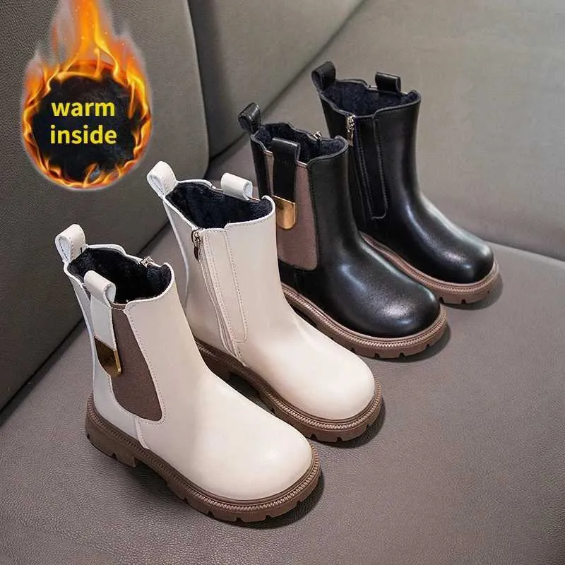 Warm Furry Autumn Winter Anti-skid Chelsea Boots for Girls
