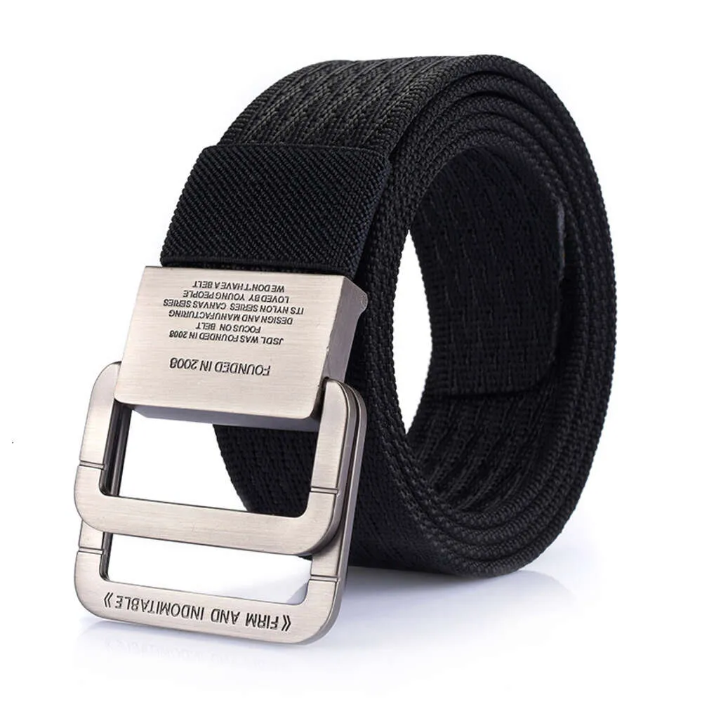 Men's Double Loop Buckle Belt Nylon Canvas, Outdoor Sports & Leisure ...