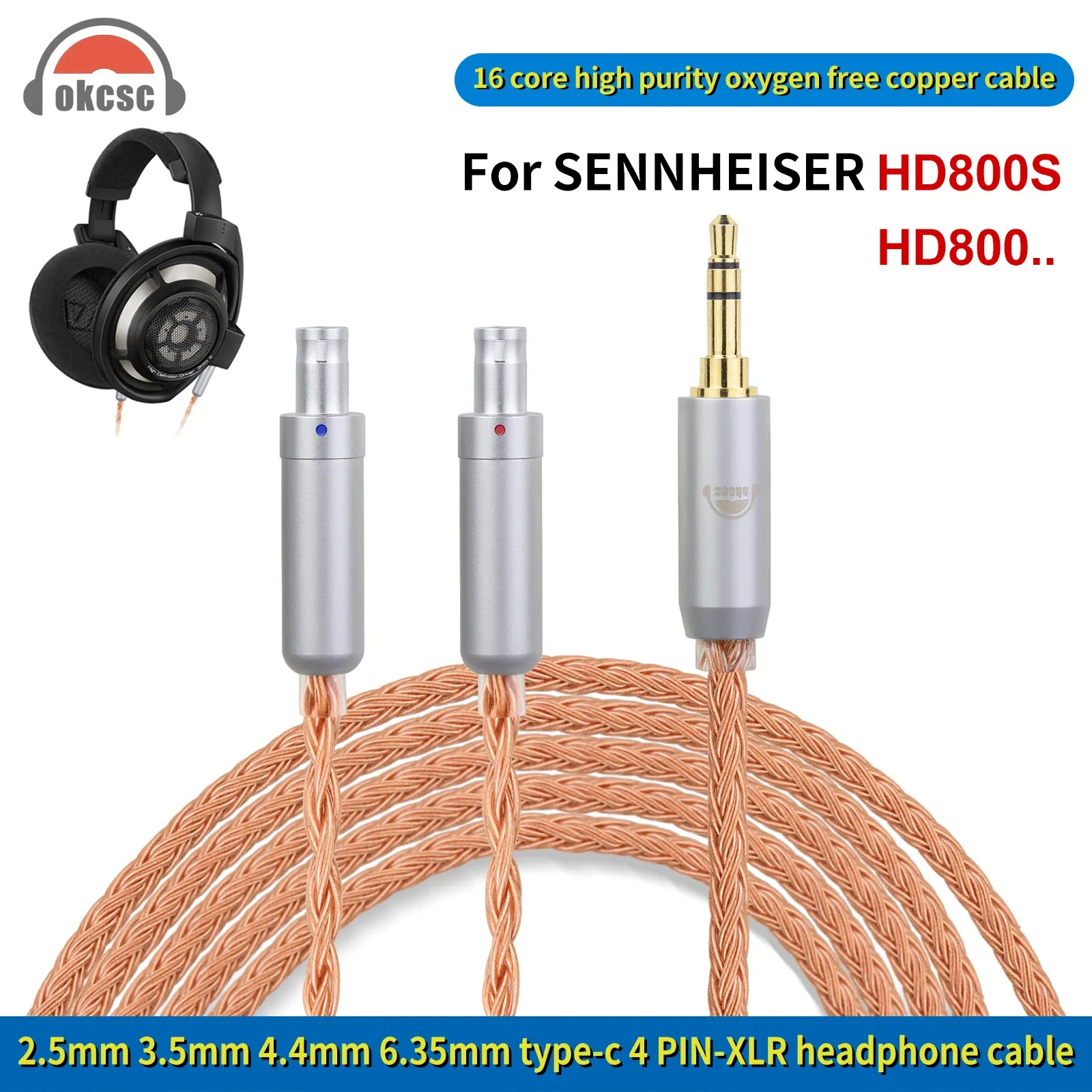 ケーブル・シールド ALOaudio  SXC8 headphone cable   HD800s HC-13-Split: HD800 series headphone cable for Sennheiser