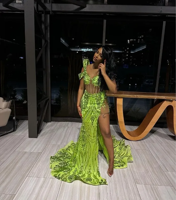 Mermaid Prom Dress Floor-Length Black A-Line Jewel Neck with Crystal  Embroidery and Front Split from Dhgate Prom Dresses