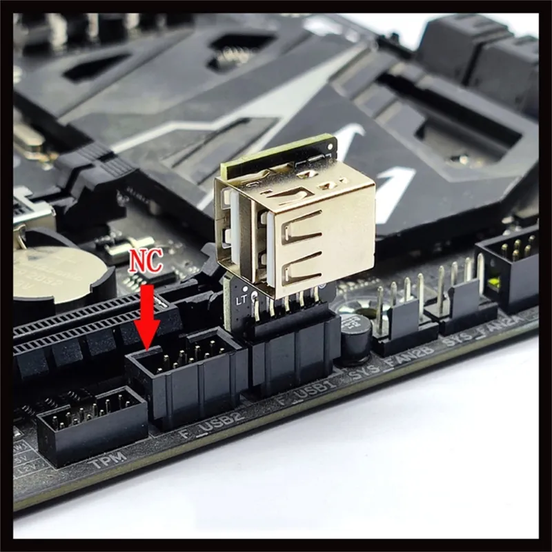 9-Pin Motherboard to 2-Port USB 2.0 Female Adapter: Expand Internal USB ...