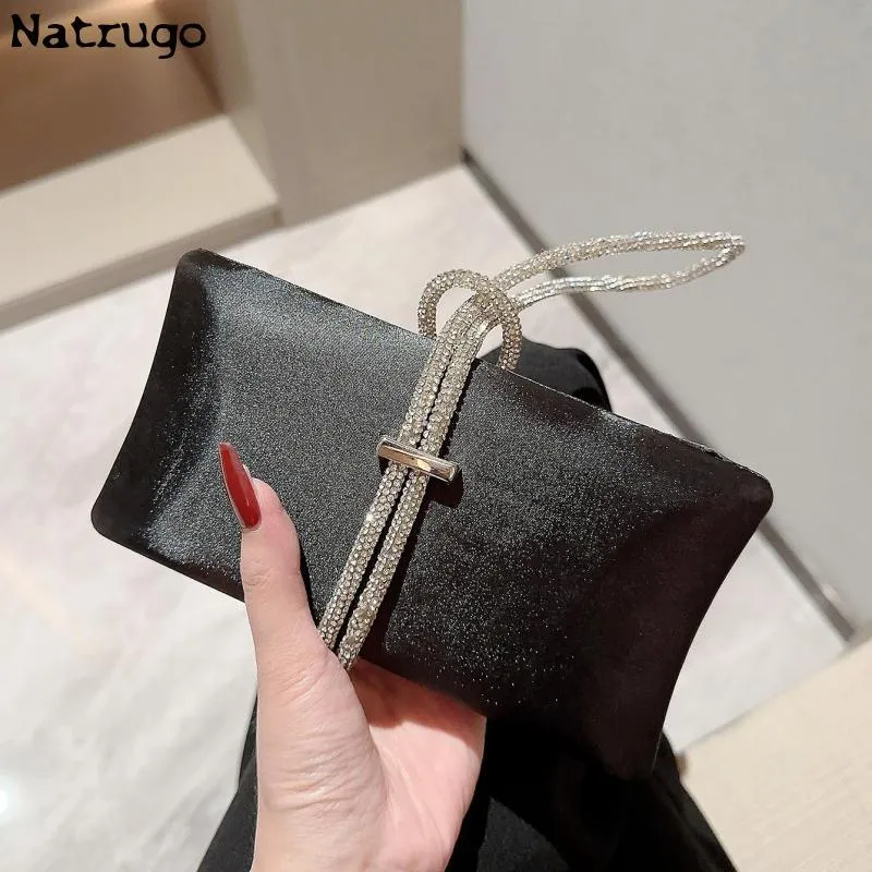 Save Big on Bulk Champagne Evening Clutch Bags Black Designer Evening Bag,  Velvet Clutch With Diamond Strap Elegant Banquet Bag For Parties, Evening 