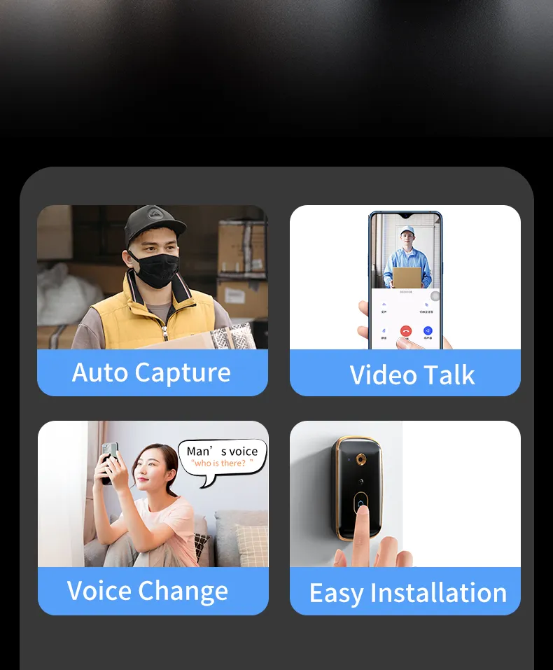 Newsmart 2024 NewSmart WiFi Doorbell Camera, Visual Intercom, Real-time View ...