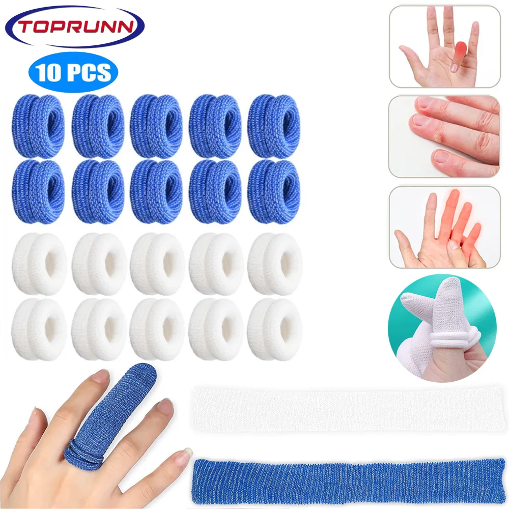10-Pack Washable Elastic Tubular Finger Bandages, Breathable Finger Roll  Dressings for Wound Care, Finger Protection