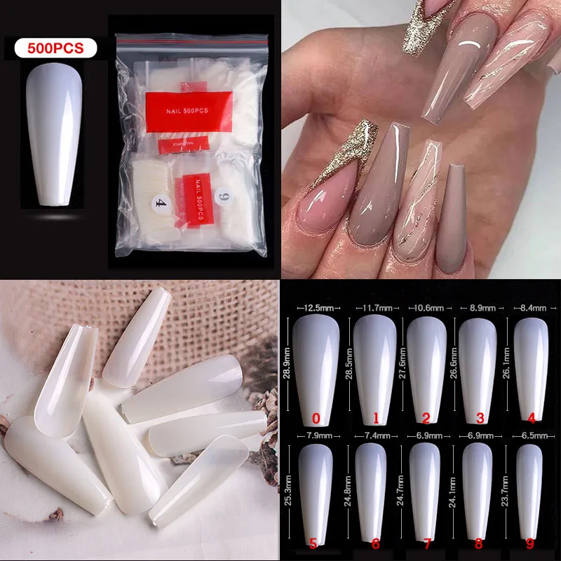 ZIFUTON Nageltips 240 Stück – Ballerina Soft Gel Nail Tips Transparent, 12 Größen Für Gelnägel & DIY Nail Art